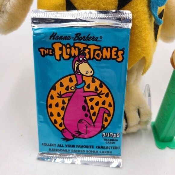 Vintage Fred Flintstone Plush Opened Barney Rubble Pez Trading Cards Sealed Toy - Picture 2 of 13